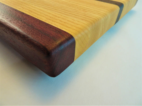 Medium Wenge/Ash/Purpleheart cutting board