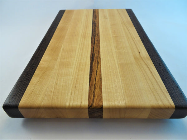 Medium Wenge/Maple/Zebrawood cutting board