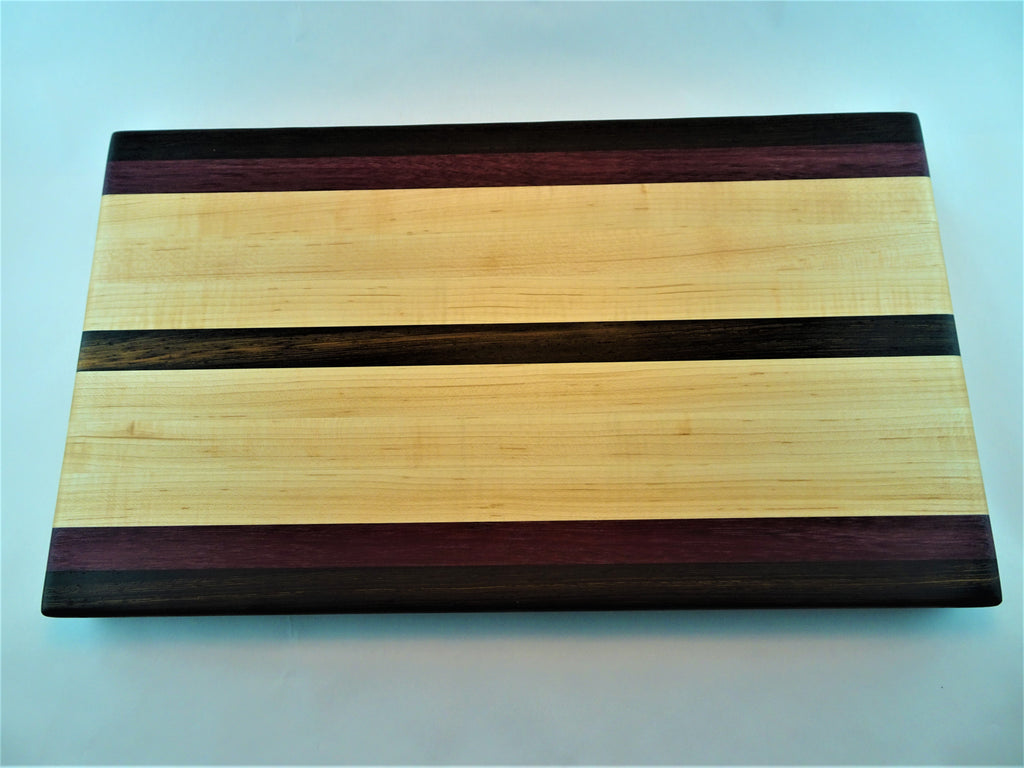 Large Wengepurpleheartmaple Cutting Board Handcrafted By Bruce 