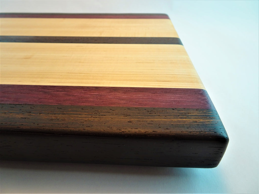 Exotic Cutting Board Kit - 1-1/2 x 9-7/8 x 16 - Brownheart, Maple,  Marblewood, Purpleheart & Wenge
